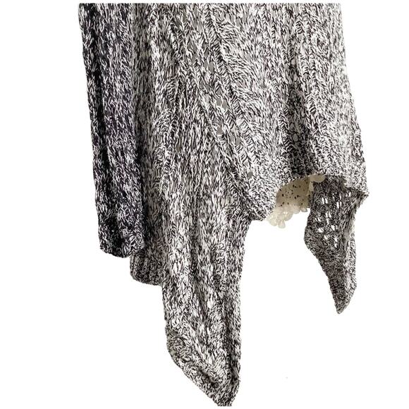 Anthropologie Leifnotes Dipped Lace Marled Sweater Lace Shirttail Small - Picture 3 of 7